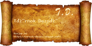 Tárnok Dezső névjegykártya